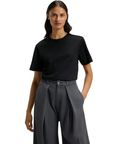 Hugo Boss Relaxed-fit T-shirt In Mercerized Cotton In Black