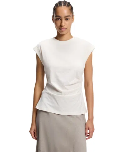 Hugo Boss Boss By  Women's Mercerized-cotton Slim-fit T-shirt In White