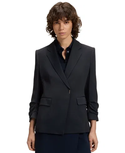 Hugo Boss Boss By  Women's Press-stud Closure Slim-fit Blazer In Blue