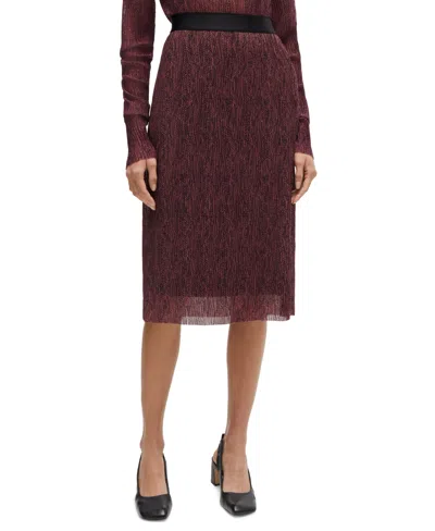 Hugo Boss Boss By  Women's Print Slim-fit Skirt In Open Miscellaneous