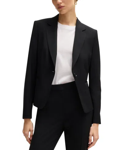 Hugo Boss Boss By  Women's Regular-fit Button-up Jacket In Black