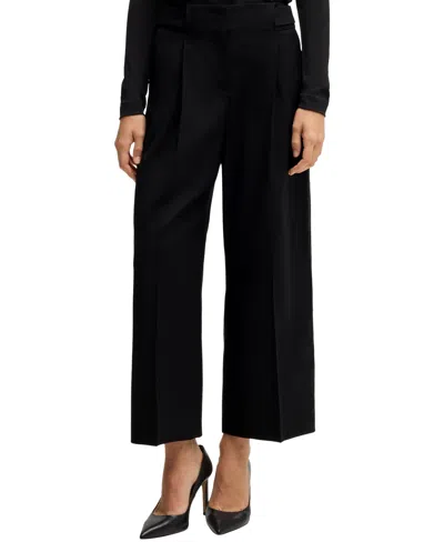 Hugo Boss Boss By  Women's Regular-fit High-waisted Trousers In Black