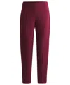 Hugo Boss Regular-fit Trousers In Stretch Fabric With Tapered Leg In Dark Red