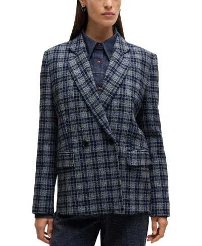 HUGO BOSS BOSS BY HUGO BOSS WOMEN'S RELAXED-FIT DOUBLE-BREASTED JACKET