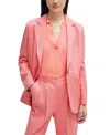 Hugo Boss Boss By  Women's Relaxed-fit Jacket In Open Pink