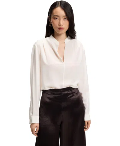 Hugo Boss Boss By  Women's Relaxed-fit Sandwashed Silk Blouse In Multi