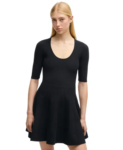 HUGO BOSS BOSS BY HUGO BOSS WOMEN'S SCOOP-NECK FLARED DRESS