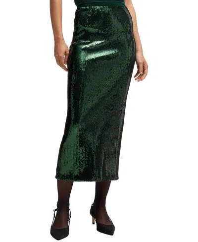 HUGO BOSS BOSS BY HUGO BOSS WOMEN'S SEQUIN RELAXED-FIT MAXI SKIRT