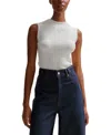 Hugo Boss Boss By  Women's Sleeveless Mock-neck Top In Open White