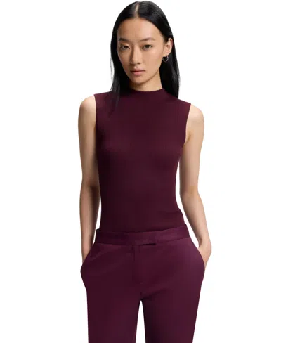 Hugo Boss Boss By  Women's Sleeveless Mock-neck Top In Purple
