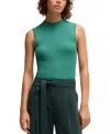 Hugo Boss Boss By  Women's Sleeveless Ribbed Top In Open Green