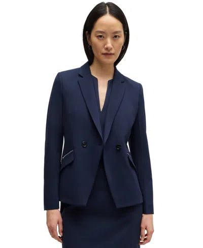 Hugo Boss Boss By  Women's Slim-fit Blazer In Dark Blue