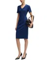 Hugo Boss Slim-fit Business Dress In Stretch Fabric In Open Blue