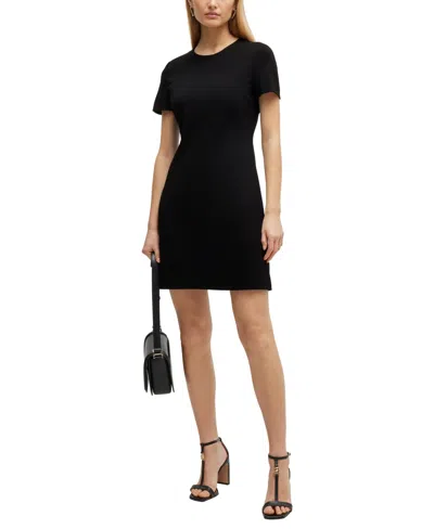 Hugo Boss Boss By  Women's Slim-fit Crew-neck Dress In Black