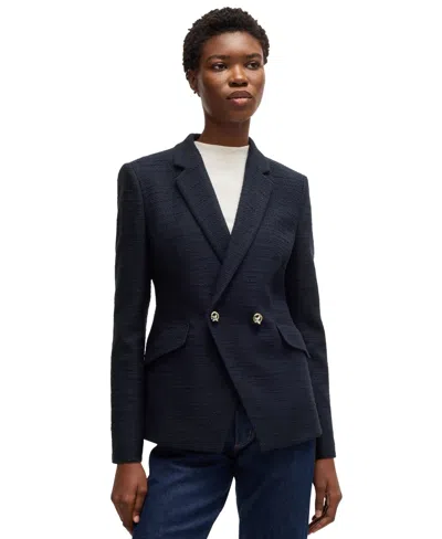 HUGO BOSS BOSS BY HUGO BOSS WOMEN'S SLIM-FIT TWEED BLAZER
