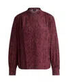 Hugo Boss Regular-fit Blouse In Snake-print Silk In Open Misc