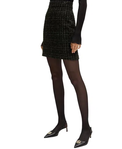 Hugo Boss Boss By  Women's Sparkle-effect Tweed Mini Skirt In Black