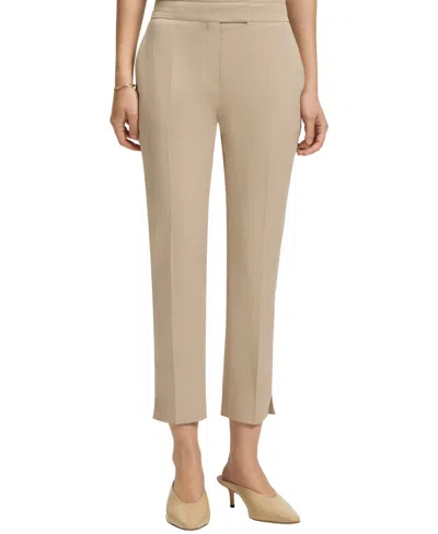 Hugo Boss Boss By  Women's Stretch Cotton Slim-fit Pants In Brown