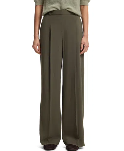 Hugo Boss Boss By  Women's Stretch Crepe Regular-fit Pants In Green