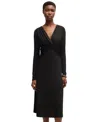 Hugo Boss Boss By  Women's Stretch Crepe Twist-front Dress In Black