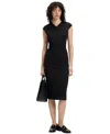 Hugo Boss Boss By  Women's Stretch Fabric Cap-sleeve Dress In Black