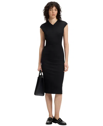 Hugo Boss Boss By  Women's Stretch Fabric Cap-sleeve Dress In Black