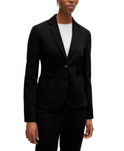 Hugo Boss Boss By  Women's Stretch Fabric Extra-slim-fit Jacket In Black