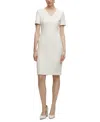 Hugo Boss Slim-fit Business Dress In Stretch Fabric In Open White
