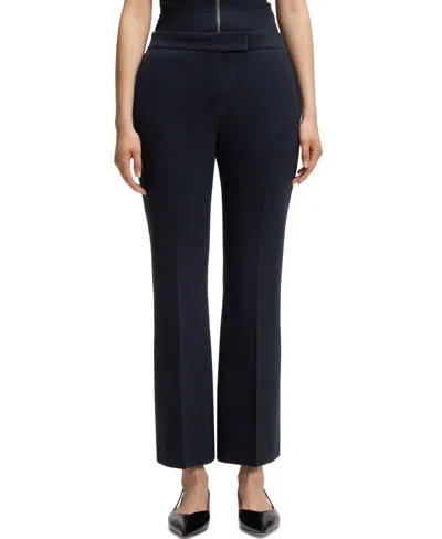 Hugo Boss Boss By  Women's Stretch Jersey Flared-fit Pants In Blue