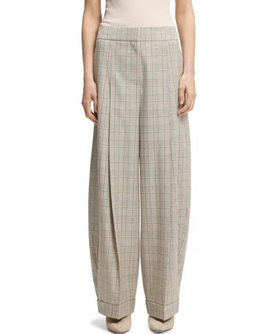 Hugo Boss Boss By  Women's Stretch Wool Oversized-fit Pants In Gray