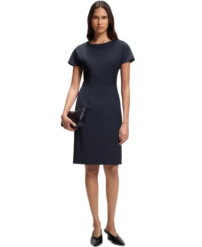 Hugo Boss Boss By  Women's Stretch Wool Slim-fit Dress In Black