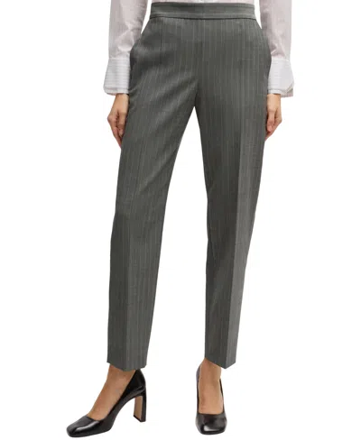 Hugo Boss Boss By  Women's Striped Regular-fit Trousers In Open Misc
