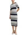 Hugo Boss Structured-stripe Dress In Stretch-cotton Jersey In Open Misc
