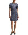 Hugo Boss Dress In Tweed Check With Hardware Buttons In Open Miscellaneous