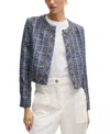 Hugo Boss Regular-fit Jacket In Check Tweed In Open Misc