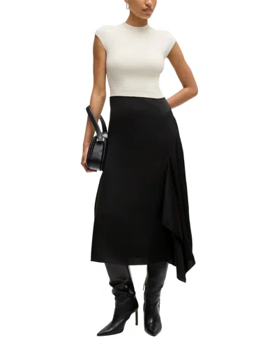 HUGO BOSS BOSS BY HUGO BOSS WOMEN'S VOLANT TRIM TWO-PART DRESS