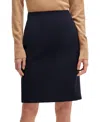 Hugo Boss Vikena Strutctured Herringbone Jersey Skirt In Dark Blue