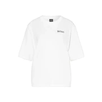 Hugo Boss Boss C Enis 1 Floral Logo T-shirt Size: L, Col: White