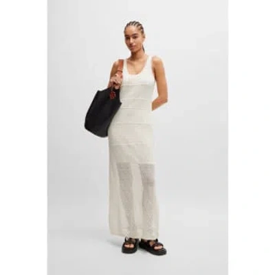 Hugo Boss Boss C Fekong Lace Knit Midi Dress Size: L, Col: Off White