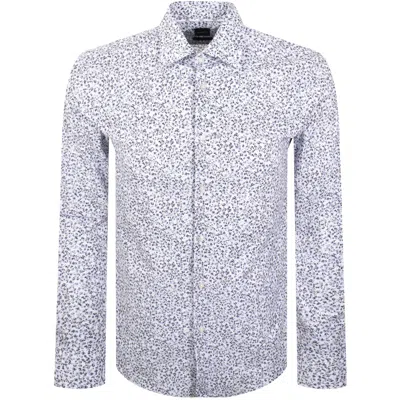 Hugo Boss Printed Long-sleeve Shirt In Purple