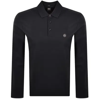 HUGO BOSS BOSS C PALEY 01 MERCERISED POLO T SHIRT NAVY