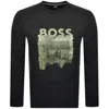 Hugo Boss Logo-print Cotton Sweatshirt In Black