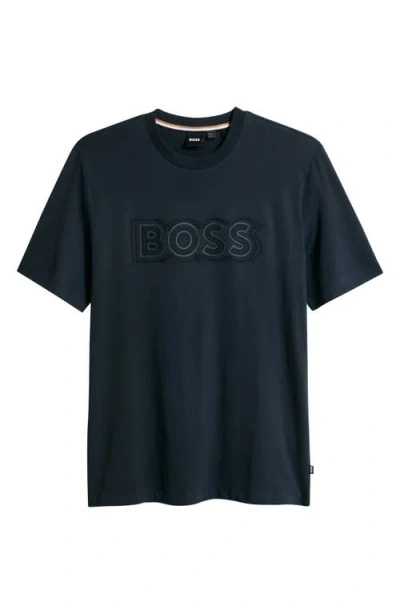 Hugo Boss Boss C-thompson Logo T-shirt In Blue