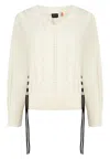 Hugo Boss Cable-knit Sweater In Neutral