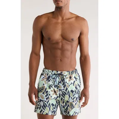 Hugo Boss Boss Calala Floral Print Board Shorts In Blue