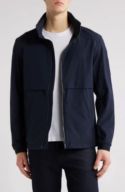 Hugo Boss Boss Caldar Hooded Zip-up Jacket In Dark Blue