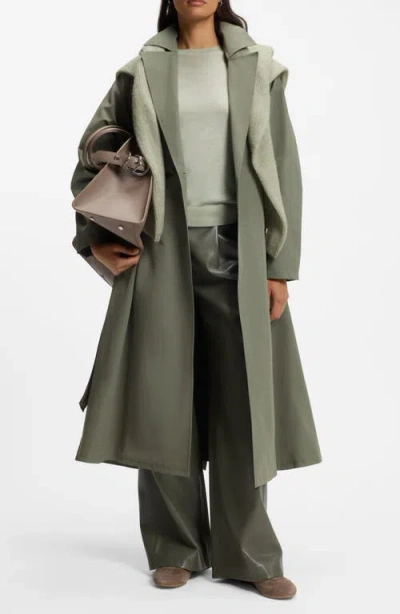 Hugo Boss Boss Calili Trench Coat In Green