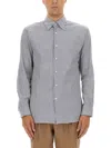 Hugo Boss Boss Camel Classic Striped Button-down Boss Shirt In Blue