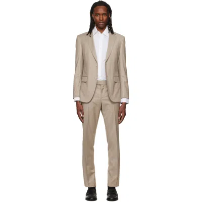 Hugo Boss Boss Camel Single-breasted Suit In Neutral