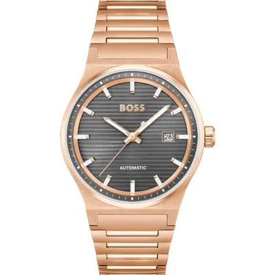 Hugo Boss Boss Candor Automatic Bracelet Watch, 41mm In Transparent